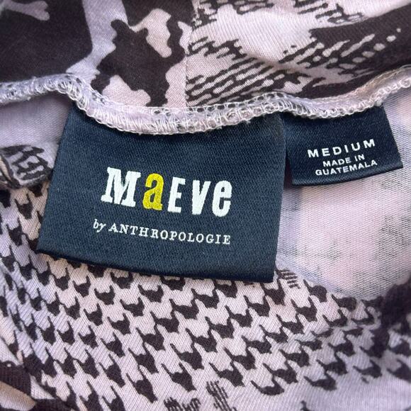 Maeve lavendar houndstooth mock turtleneck long sleeve top size M - Picture 5 of 8